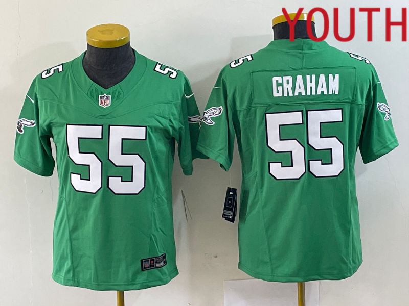 Youth Philadelphia Eagles 55 Graham Green 2023 Nike Vapor Limited NFL Jersey